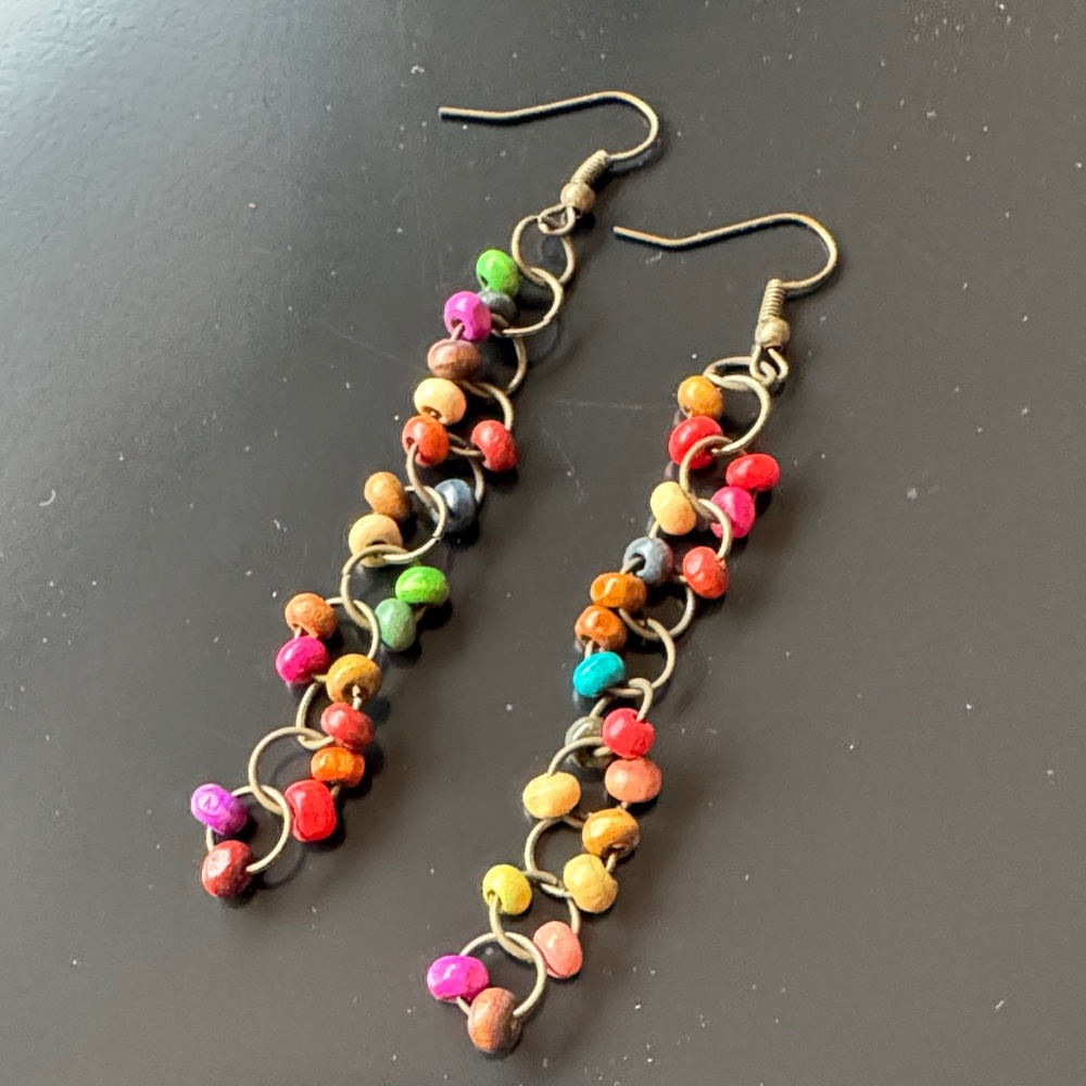 Colorful Beaded Dangle Earrings